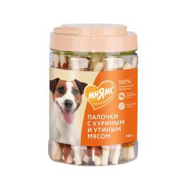 340гр Лакомство Мнямс для собак палочки с куриным и утиным мясом