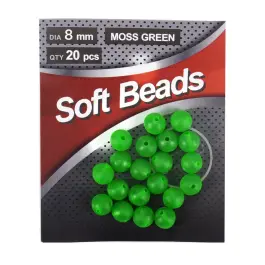 Бусина фидерная Namazu Soft Beads, PVC, d-8мм,круглая, зеленая(20шт)