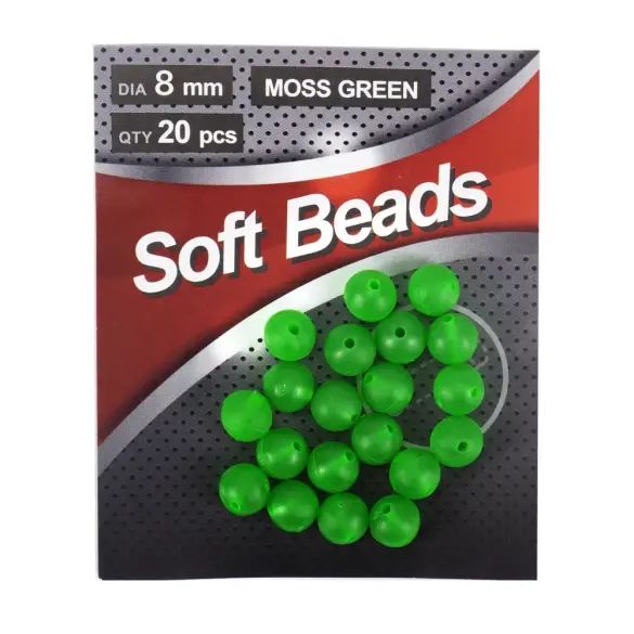 Бусина фидерная Namazu Soft Beads, PVC, d-8мм,круглая, зеленая(20шт)