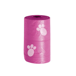 Пакеты "Poop Bags" для выгула собак, розовые, 15шт/рулон