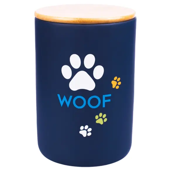 Бокс Mr.Kranch керамический для хранения корма для собак WOOF 1900мл черный