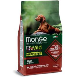 15кг Корм Monge Dog BWild Grain Free Adult Lamb/Potatoes беззерновой для взрослых собак всех пород с Ягненком и картофелем