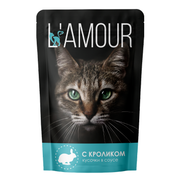 75гр Корм L'AMOUR для кошек Кролик в соусе