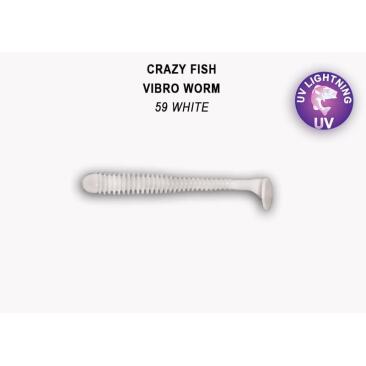 Резина Crazy Fish Vibro Worm 2'' №59, Кальмар, 8шт