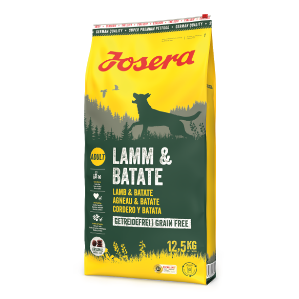 12,5кг Корм Josera Lamb & Batate (Adult Medium/Maxi 25/16) гипоаллергенный, беззерновой для взрослых собак всех пород с пищевой аллергией с Ягнёнком и Бататом