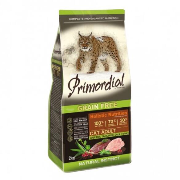 6кг Корм Primordial Holistic Grain-Free Cat Adult Duck & Turkey для взрослых кошек с Уткой и индейкой