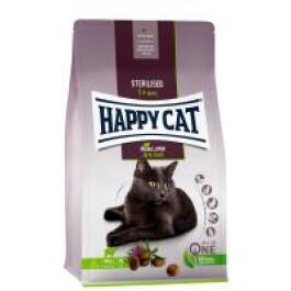 1,3кг Корм Happy Cat Sterilised Weide-Lamm 37/10,5 для кастрированных котов и стерилизованных кошек с пастбищным Ягненком и птицей