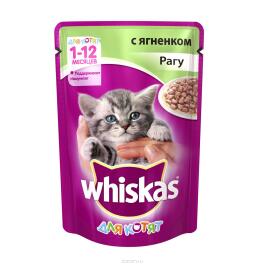 75гр Корм для котят WHISKAS рагу Ягненок