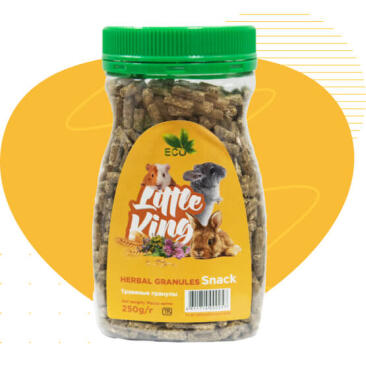 250гр Лакомство Little King для грызунов, травяные гранулы