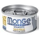 80гр Консервы Monge Cat Monoprotein беззерновые для взрослых кошек "Мясные Хлопья" из мяса Курицы