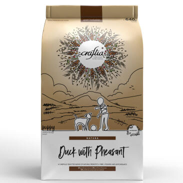 640гр Корм Craftia Natura Puppy Medium&Large для щенков средних и крупных пород из из Утки с фазаном