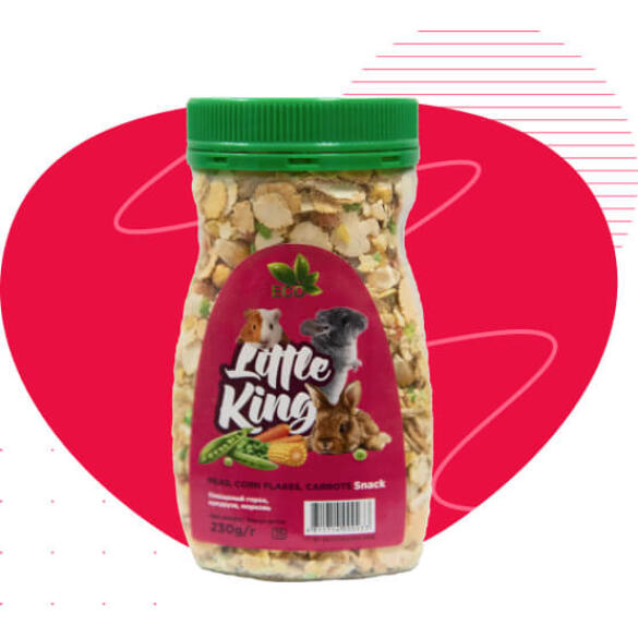 230гр Лакомство Little King для грызунов, плющеный горох
