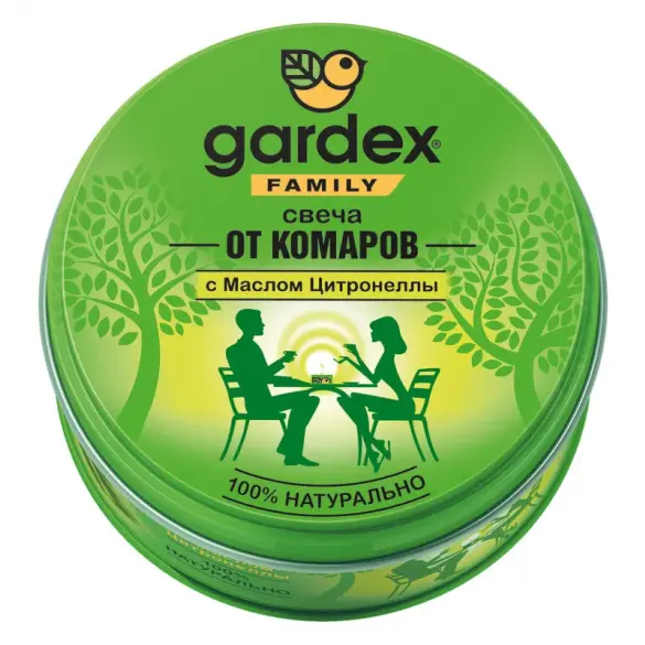 Свеча репеллентная от комаров "Gardex Family" с Маслом Цитронеллы
