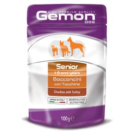 100гр Gemon Dog Senior Turkey кусочки индейки для пожилых собак