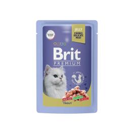 85гр Корм Brit Premium  для взрослых кошек Форель в желе