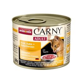 200гр Консервы Animonda Carny Adult для взрослых кошек с Говядиной, курицей и сердцем утки, паштет