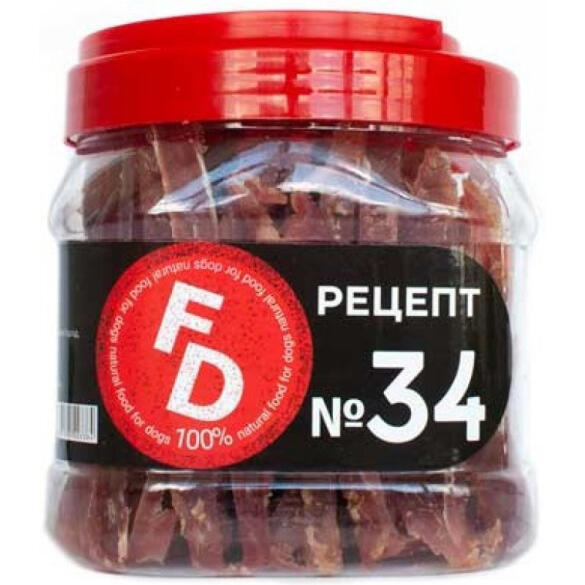 Лакомство в развес For Dogs Рецепт №34 Полоски из мяса утки, 1кг