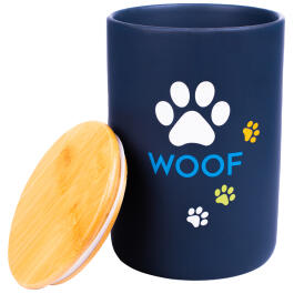 Бокс Mr.Kranch керамический для хранения корма для собак WOOF 1900мл черный