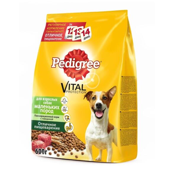 Корм PEDIGREE для взрослых собак мелких пород Говядина 600гр