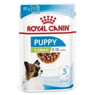 85гр Влажный корм ROYAL CANIN X-Small Puppy для щенков миниатюрных пород до 10 месяце, в соусе (пауч)
