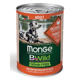 400гр Консервы Monge Dog BWild Grain Free Adult Turkey/Pumpkin для взрослых собак с Индейкой и тыквой