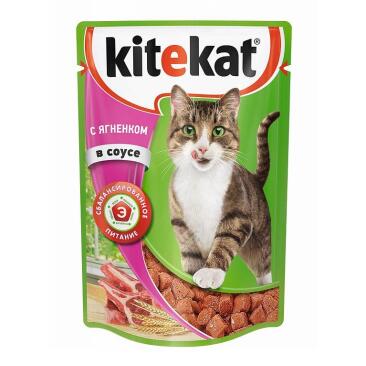 85гр Корм для кошек KITEKAT Ягненок в соусе
