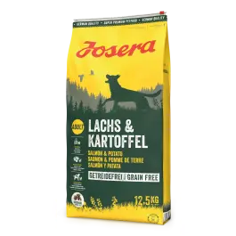12,5кг Корм Josera Salmon & Potato (Adult Medium/Maxi 22/14) беззерновой для взрослых собак всех пород с пищевой аллергией с Лососем и Картофелем