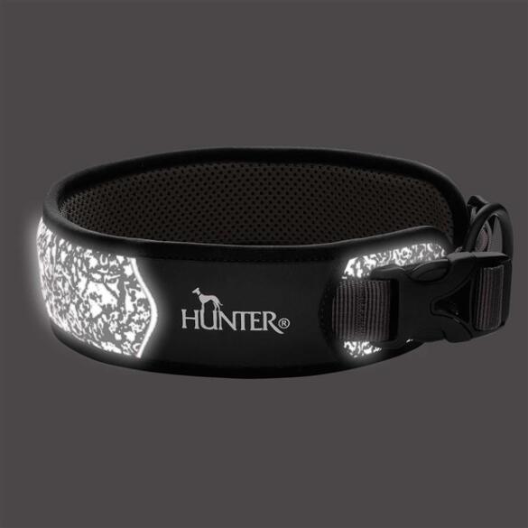 Ошейник HUNTER Collar Divo Reflect 45-55/L, Черный/серый