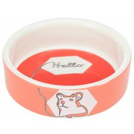 Миска TRIXIE "Hello" для грызунов керамическая, 90мл 8см