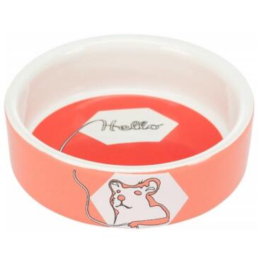 Миска TRIXIE "Hello" для грызунов керамическая, 90мл 8см