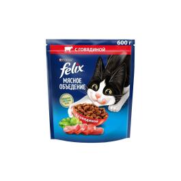 600гр Корм для кошек Felix Мясное объедение, Говядина