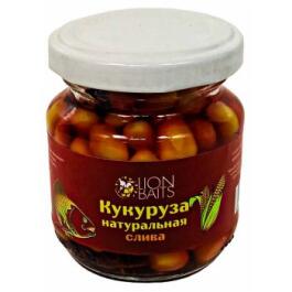 Насадка Lion Baits кукуруза "Слива", натуральная в стеклянной баночке 110мл