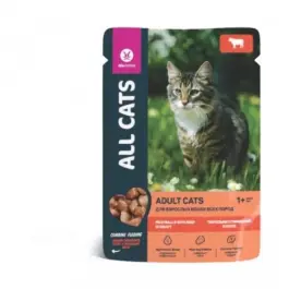 85гр Корм ALL CATS  для kошек тефтельки с говядиной в соусе