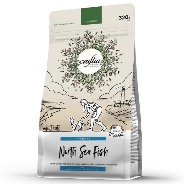320гр Корм Craftia Harmona Adult Cat беззерновой для взрослых кошек из Рыбы северного моря