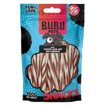 100гр Лакомство BUBU Pets для собак Сэндвич с бараниной и треской