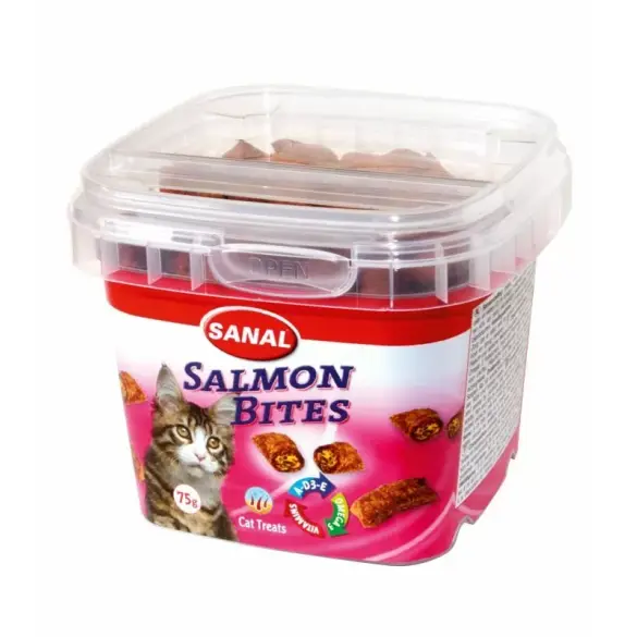 75гр Лакомство SANAL Salmon Bites  для кошек, Рыбные подушечки