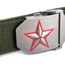 Ремень "СЛЕДОПЫТ-Звезда", 1400х36 мм, текстиль, зеленый