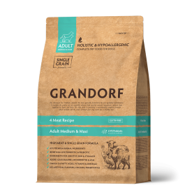 3кг Корм GRANDORF DOG 4 Meat PROBIOTIC MEDIUM&MAXI BREEDS с пробиотиками для собак средних и крупных пород 4 мяса
