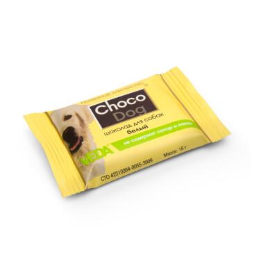 Лакомство VEDA для собак, шоколад белый Choco Dog, 15гр