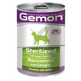 400гр Gemon Cat Adult Sterilised Rabbit для стерилизованных кошек кусочки с кроликом