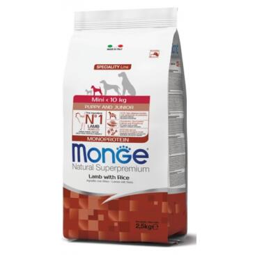 0,8кг Корм Monge Dog Monoprotein Mini Puppy&Junior Lamb/Rice для щенков мелких пород с 2 месяцев, c Ягненком и рисом