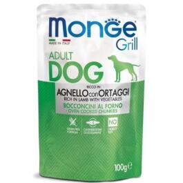 100гр Влажный корм Monge Dog GRILL Adult Lamb/vegetables для собак с кусочками мяса Ягненка и овощами (пауч)