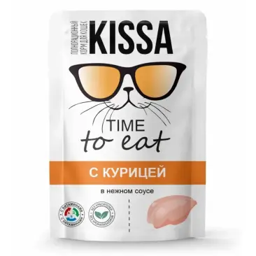 75гр Корм "Kissa" для  кошек ТМ "Kissa" с Индейкой в соусе (пауч)