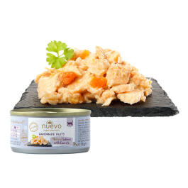 70гр Kонсервы NUEVO  для кошек с филе Лосося с морковью