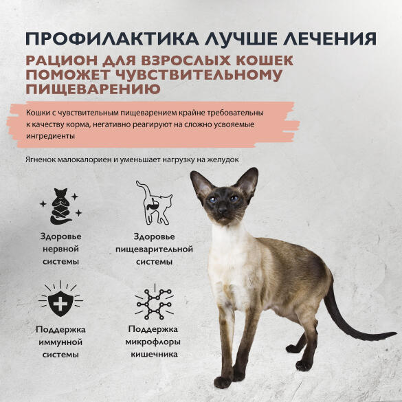 1,5кг Корм Brit Care Cat Sensitive Healthy Digestion для кошек, здоровое пищеварение, индейка с ягнёнком