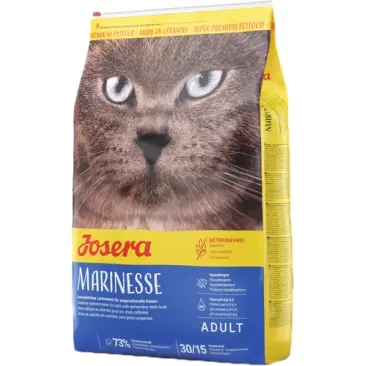 2кг Корм Josera Marinesse (Adult Sensitive 30/15) для кошек страдающих пищевой непереносимостью с Лососем, Рисом и Картофелем