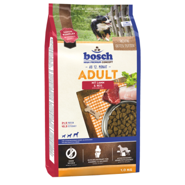 1кг Корм Bosch Adult Lamb&Rice для собак, Ягненок с рисом
