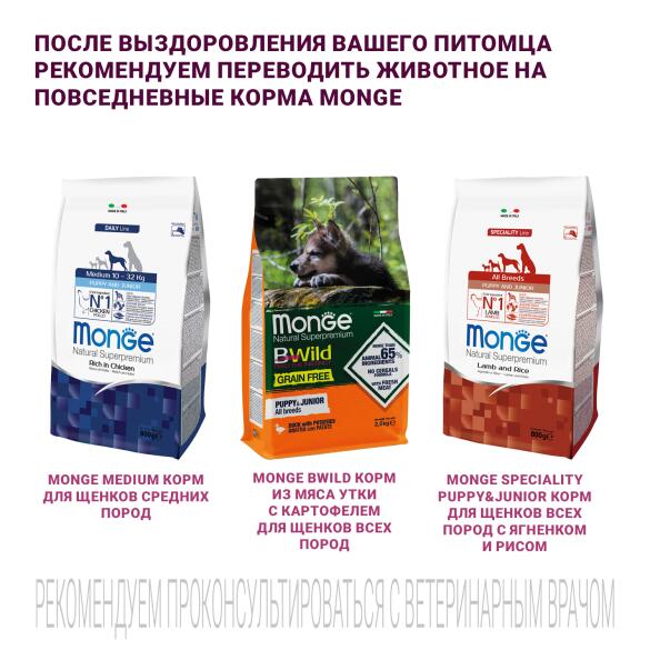 1,5кг Корм Monge VetSolution Dog Gastrointestinal Puppy Вет. диета для щенков с заболеваниями ЖКТ