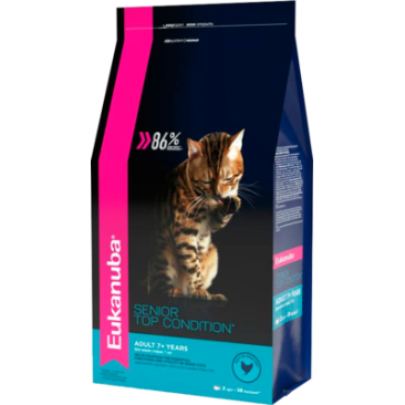 0,4кг Корм Eukanuba CAT Senior Top Condition  для котов старше 7 лет с Курицей