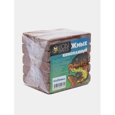 Жмых конопляный Lion Baits макуха "Клубника", 20шт